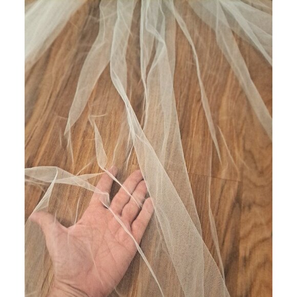 Vintage Bridal Wedding Hat W 42" Veil White Seed Pearls Sequins Large 1980s READ - Picture 11 of 12